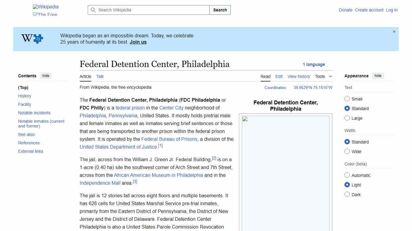 Federal Detention Center, Philadelphia - Wikipedia
